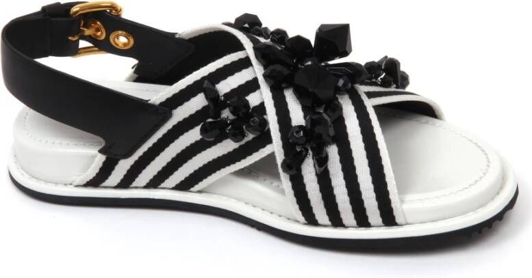 Car Shoe Zwarte stenen sandaal schoen model