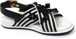 Car Shoe Zwarte stenen sandaal schoen model
