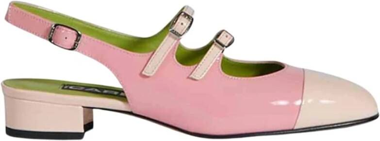 Carel Bicolor Leren Sandalen Handgemaakt in Italië Pink Dames