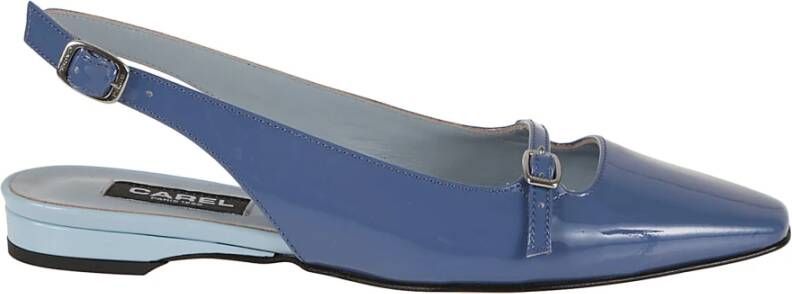 Carel Blauwe Ballerina's met Asymmetrische Tip