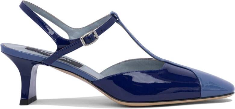 Carel Blauwe Leren Sandalen voor Vrouwen