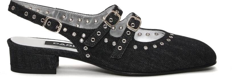 Carel Blauwe Stud Ballerina`s Elegante Stijl