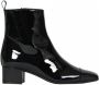 Carel Zwarte leren enkellaars met glanzende afwerking Black Dames - Thumbnail 1