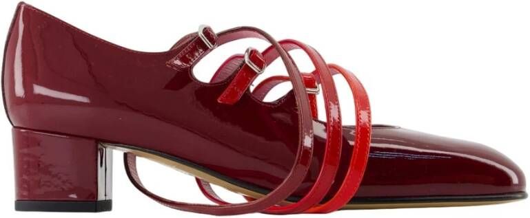 Carel Bordeaux Leren Spaghetti Pumps