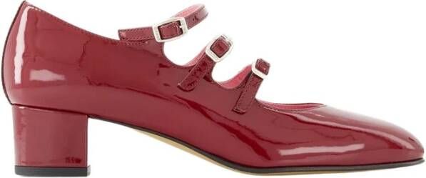 Carel Bordeaux Rode Patent Leren Mary-Janes met Iconische Bandjes Rood Dames