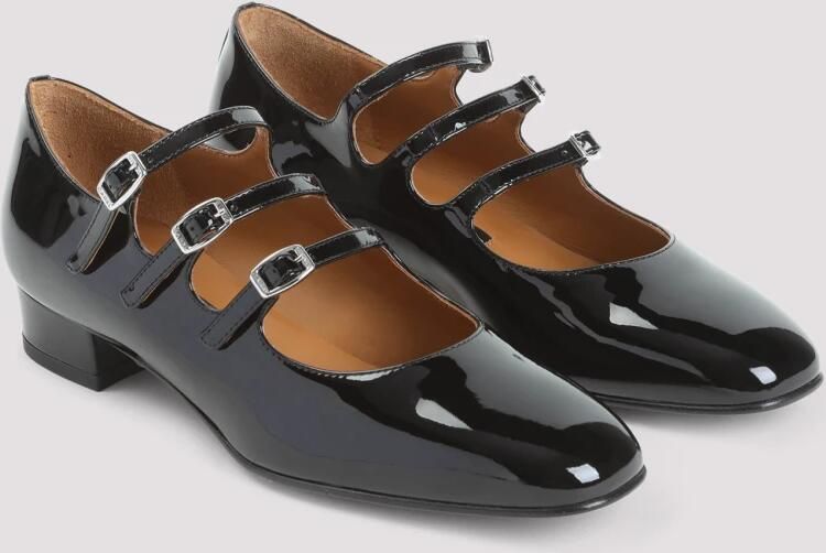 Carel Zwarte Leren Gesp Pumps met Vierkante Hak Black Dames - Foto 2