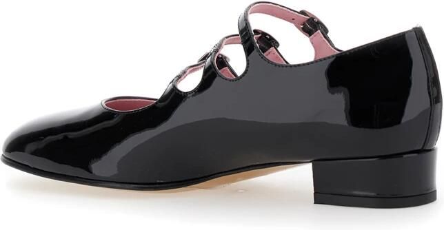 Carel Zwarte Leren Gesp Pumps met Vierkante Hak Black Dames - Foto 3