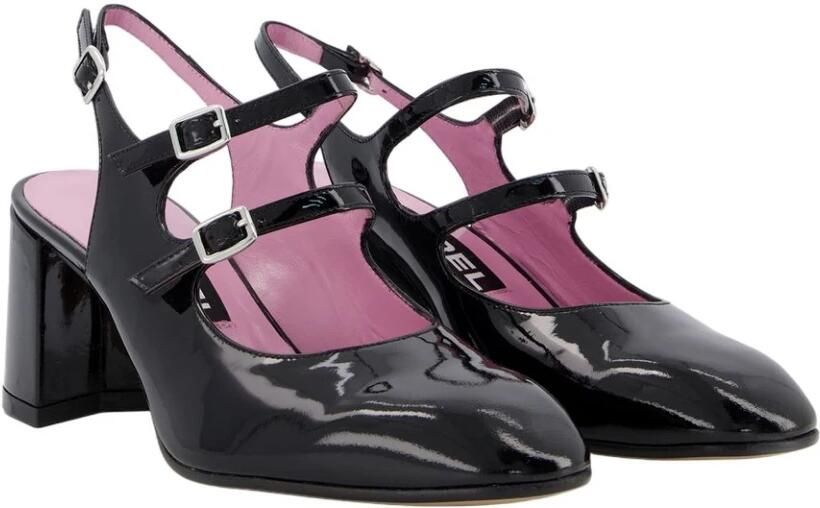 Carel Leren Patent Amandel Teen Pumps met Bandjes Black Dames - Foto 3