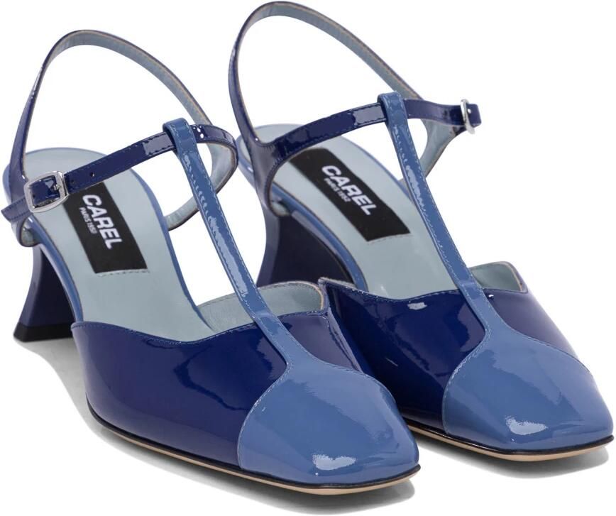 Carel Blauwe Leren Sandalen voor Vrouwen