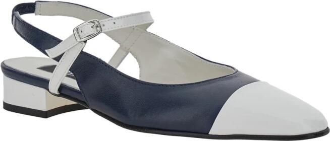 Carel Blauwe Slingback Balletschoenen Leer Vrouw