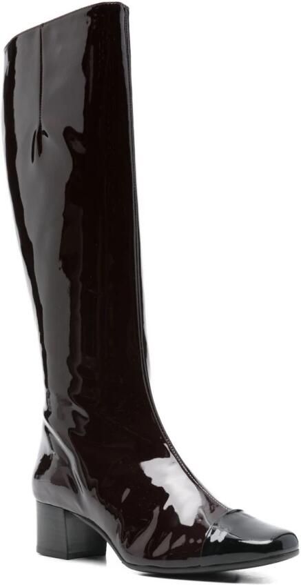 Carel Bruine kniehoge laarzen met blokhak