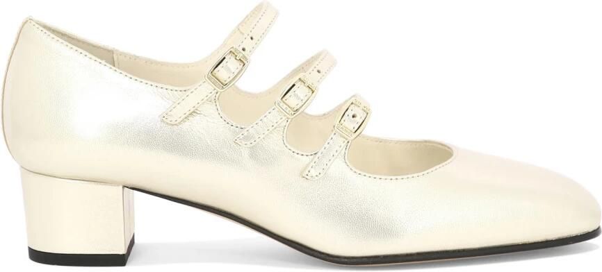 Carel Kina triple -riem gelamineerde lederen pompen White Dames - Foto 3