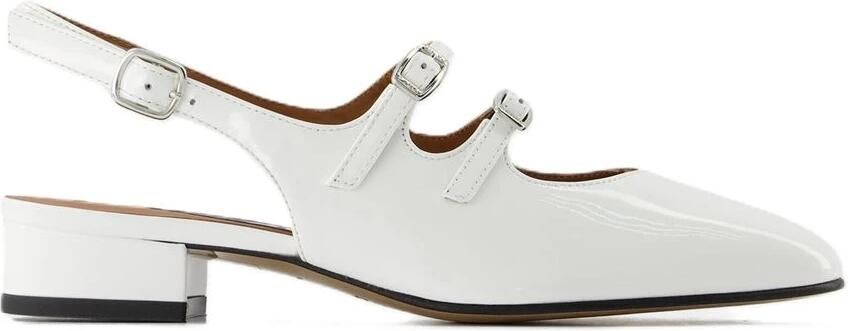 Carel Witte Lakleren Pantoffels White Dames