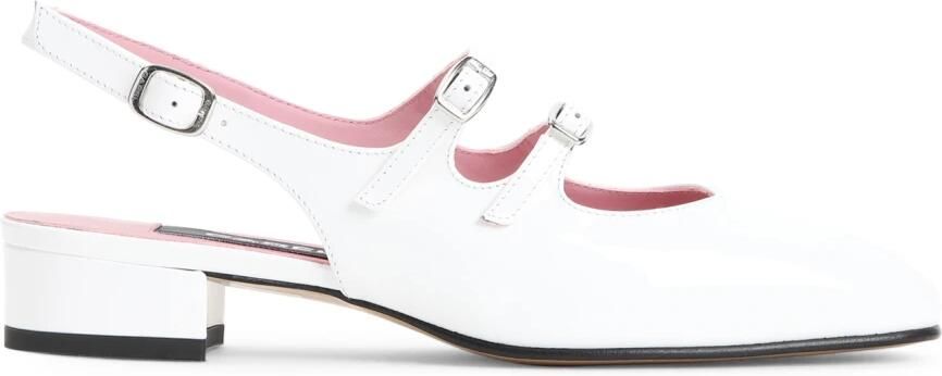 Carel Witte Lakleren Pantoffels White Dames