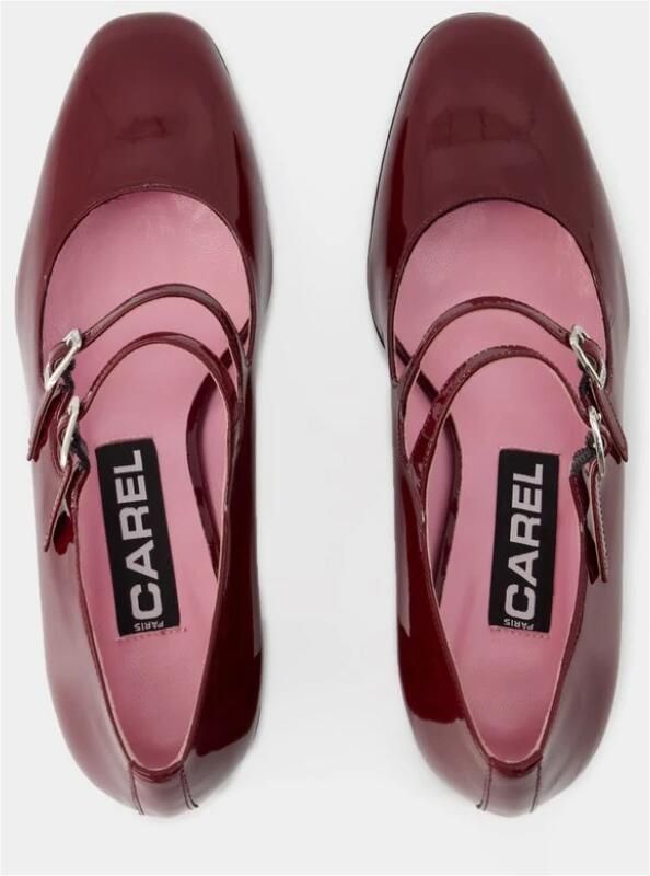 Carel Burgundy Patent Leather Stijlvolle Handtas Red Dames
