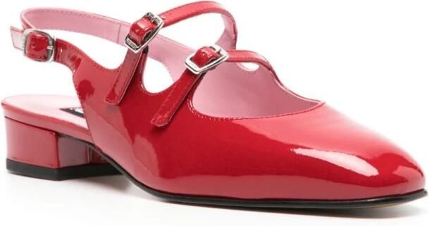 Carel Rode Glanzende Pumps met Dubbele Gespsluiting bij de Enkel van - Foto 2