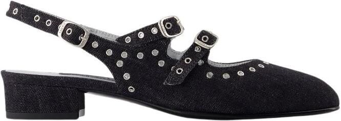 Carel Zwarte Denim Sling Back Queen Schoenen