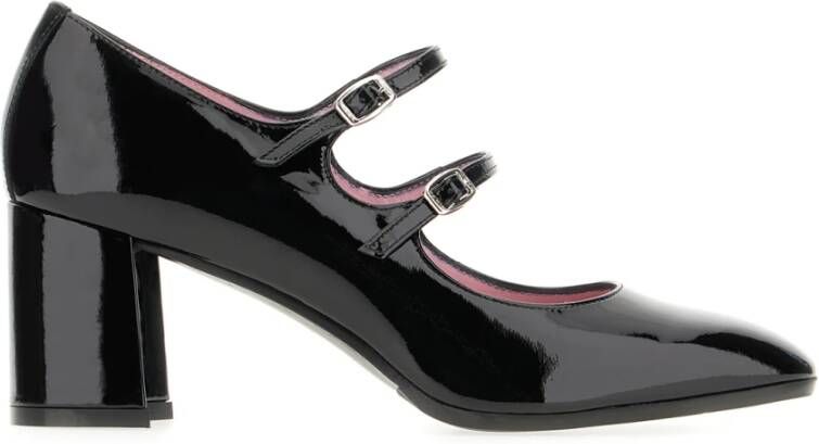 Carel Paris Hoge hakken Black Almond Toe Pumps in zwart