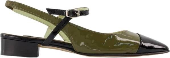 Carel Khaki Leren Sandalen Puntige Neus Beige Dames