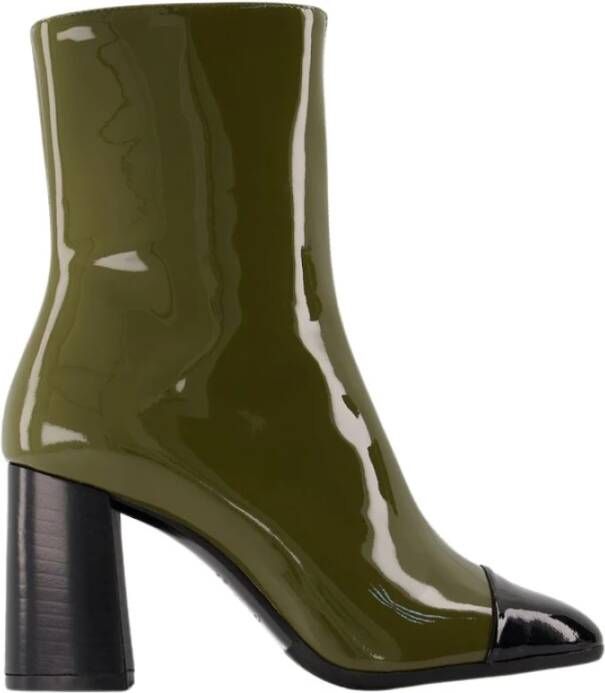 Carel Paris Boots Donna Boots Patent Leather Khaki Black in groen