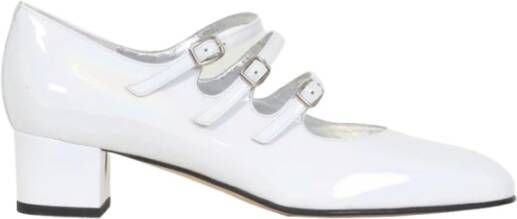Carel Witte platte schoenen met verstelbare bandjes White Dames