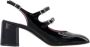Carel Leren Patent Amandel Teen Pumps met Bandjes Black Dames - Thumbnail 1