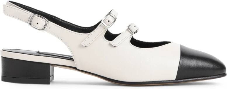 Carel Leren Pantoffels Nude & Neutrals White Dames
