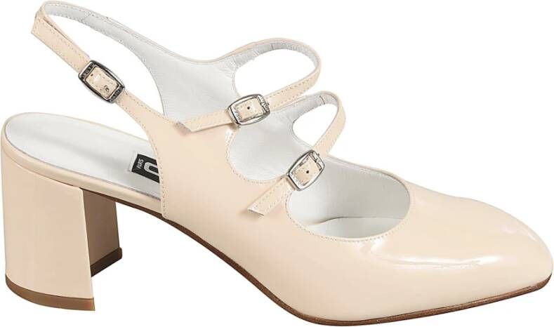 Carel Nude Patent Hak Pumps Beige Dames