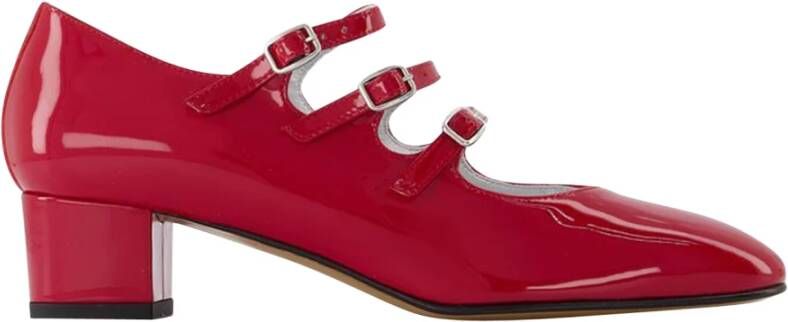 Carel Paris Hoge hakken Shiny Leather Slingback With Strap Closure in rood