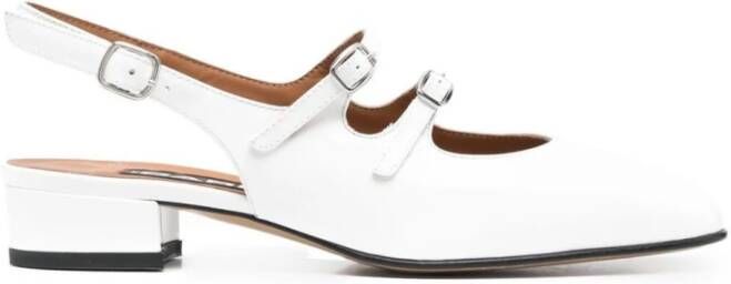Carel Witte Lakleren Pantoffels White Dames