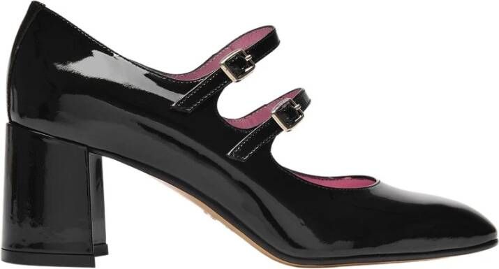 Carel Iconische Mary Jane Hak Zwarte Schoen Black Dames