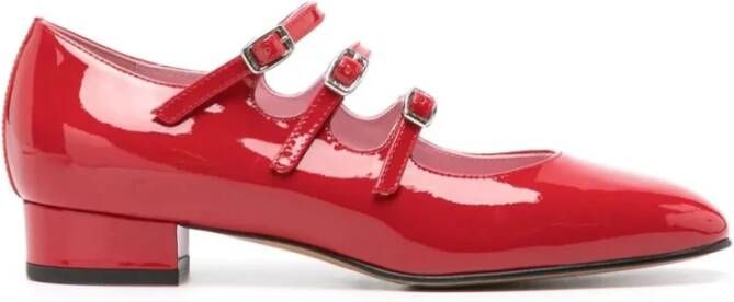 Carel Rode Lakleren Mary-Jane Platte schoenen Red Dames