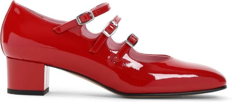 Carel Paris Hoge hakken Shiny Leather Slingback With Strap Closure in rood