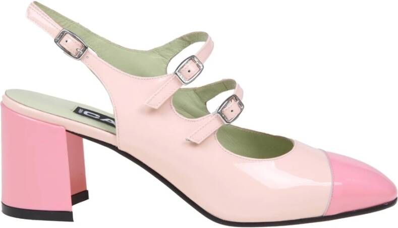 Carel Roze Leren Slingback Mary Jane Schoen Pink Dames