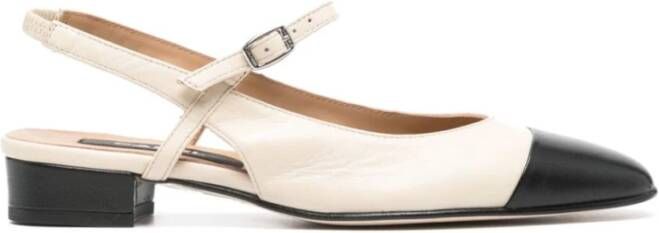 Carel Vierkante Neus Slingback Hakken Beige Dames