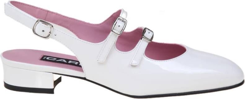 Carel Witte Lakleren Slingback Pumps White Dames