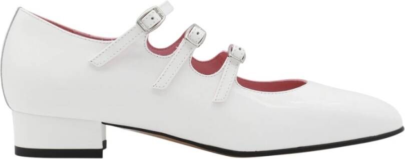 Carel Paris Hoge hakken Mary Jane Pumps "Ariana" In White Patent Leather in wit
