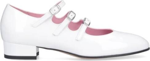 Carel Paris Hoge hakken Mary Jane Pumps "Ariana" In White Patent Leather in wit