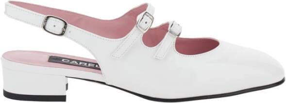 Carel Witte Lakleren Pantoffels White Dames