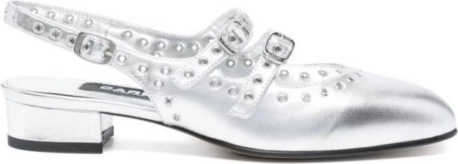 Carel Zilveren Gesp Leren Pumps Gray Dames