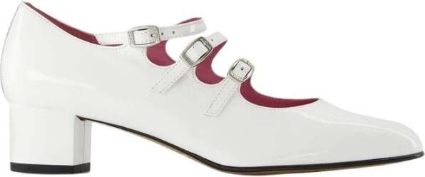 Carel Witte platte schoenen met verstelbare bandjes White Dames