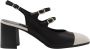 Carel Zwart & Wit Gesp Pumps met Vierkante Hak Black Dames - Thumbnail 1
