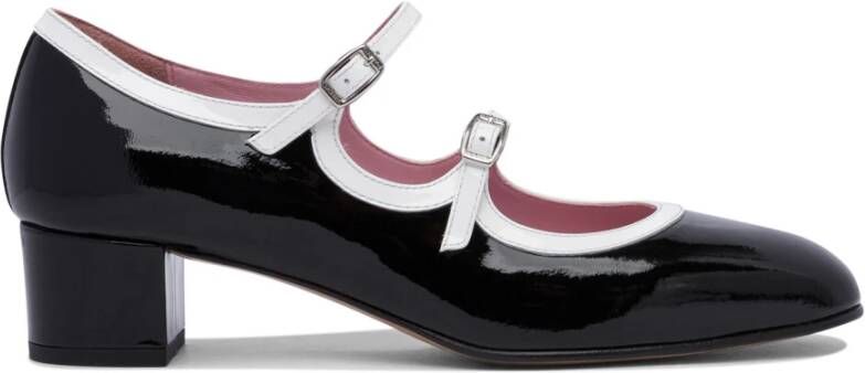 Carel Elegante leren pumps met verstelbare bandjes Black Dames