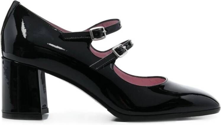 Carel Paris Hoge hakken Black Almond Toe Pumps in zwart