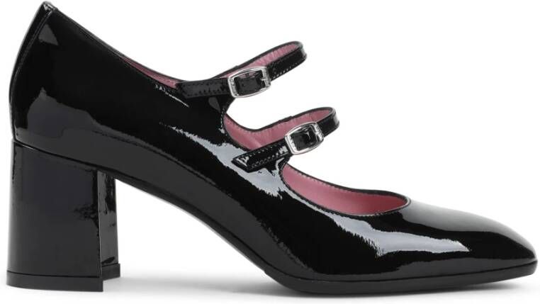 Carel Iconische Mary Jane Hak Zwarte Schoen Black Dames