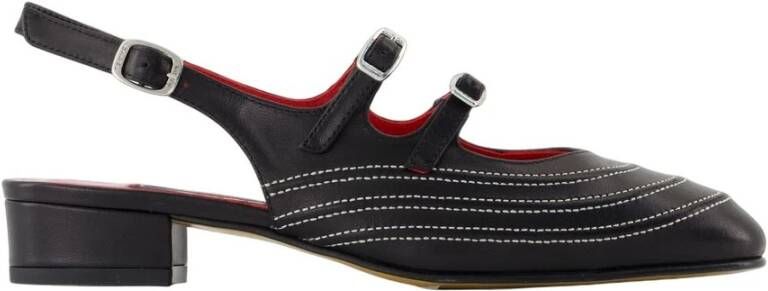 Carel Zwarte Leren Puntige Sandalen