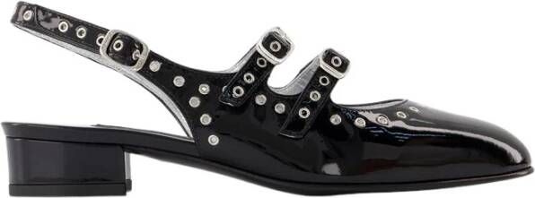 Carel Paris Hoge hakken Shiny Leather Slingback With Studs in zwart