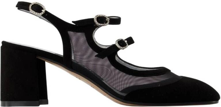 Carel Zwarte Leren Sandalen Patentstijl