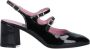 Carel Leren Patent Amandel Teen Pumps met Bandjes Black Dames - Thumbnail 1
