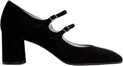 Carel Zwarte Suède Pumps met Puntige Neus Black Dames